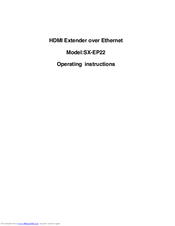 HDMI SX-EP22 Operating Instructions Manual