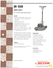 Betco br1500 Operator's Manual
