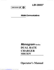 Ericsson GE Monogram MHCH3V Operator's Manual