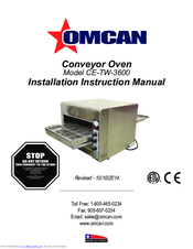 Omcan CE-TW-3600 Installation Instructions Manual