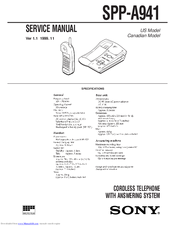 Sony SPP-A941 Service Manual