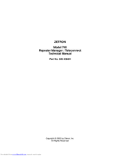 ZETRON 748 Technical Manual