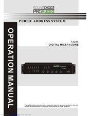 Soundchoice PROAudio T-6245 Operation Manual