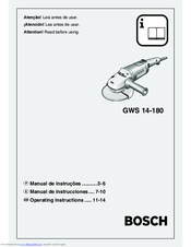 Bosch GWS 14-180 Operating Instructions Manual