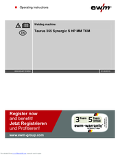 EWM Taurus 355 Synergic S HP MM TKM Operating Instructions Manual