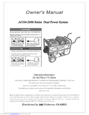 UST ACG4-2800 Series Owner's Manual