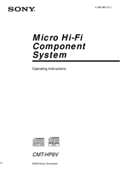Sony CMT-HP8V Operating Instructions Manual