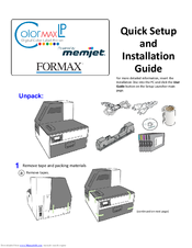 Formax ColorMax LP Quick Setup And Installation Manual