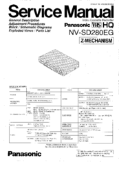 Panasonic NV-SD280EG Service Manual