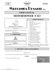 Meccanica Benassi F 213 User Manual