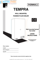 Ferroli TEMPRA Instruction Manual