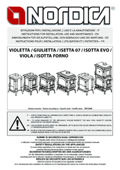 Nordica ISOTTA EVO Instructions For Installation, Use And Maintenance Manual