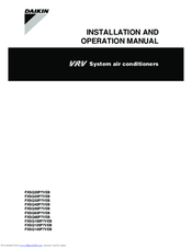 Daikin FXSQ140P7VEB Installation And Operator's Manual