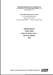 WIA TIGARC 150DC User Manual