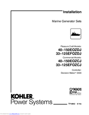 Kohler 33-125EFOZDJ Installation Manual