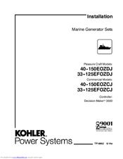 Kohler 40-150EOZDJ Installation Manual