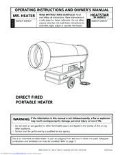 Mr. Heater heatstar 4000DF Operating Instructions Manual