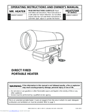 Mr. Heater heatstar 6000DF Operating Instructions Manual