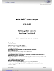Caraudio-Systems usbLOGiC USB-RNSE Manual