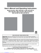 master MAC-20F-DDF-B User Manual