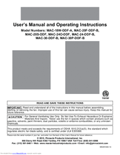 master MAC-18W-DDF-A User Manual