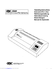 GBC 3500 PRO-SERIES Operating Instructions Manual