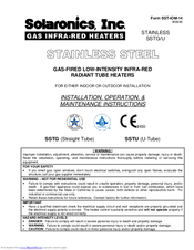 Solaronics SSTU Installation, Operation & Maintenance Instructions Manual