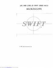Swift M970 series Use And Care Manual