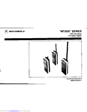 Motorola MT500 Series Operating Instructions Manual