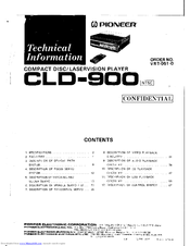 Pioneer CLD-900 Technical Information