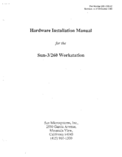 Sun Microsystems Sun-3/260 Hardware Installation Manual