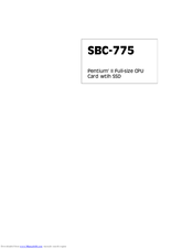 SBC SBC-775 Instruction Manual