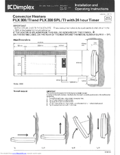 Dimplex PLX300/TI Installation And Operating Instructions