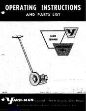 Yard-Man 1080-0 Operating Instructions And Parts List