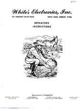 White's Little Treasure Finder I Operating Instructions Manual