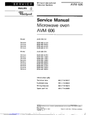 Whirlpool AVM 606 AV Service Manual