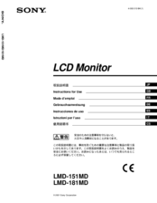 Sony LMD-151MD Instructions For Use Manual