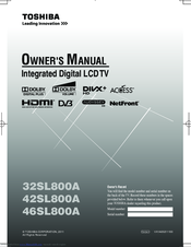 Toshiba 42SL800A Owner's Manual