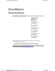 Vintage VPGC366SSNG Installation Instructions Manual