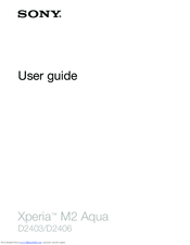 Sony Xperia M2 Aqua User Manual