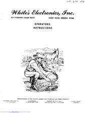 White's Coinmaster 1 AM Operating Instructions Manual