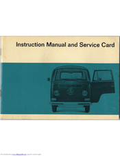 Volkswagen TRANSPORTER 1967 Instruction Manual