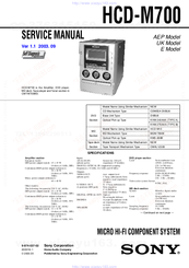 Sony hcd-m700 Service Manual