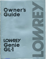 Lowrey Genie GL-1 Owner's Manual