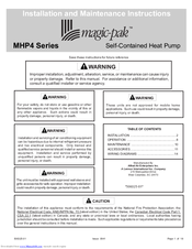 Magic-pac MHP4 Series Installation And Maintenance Instructions Manual