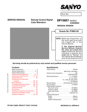 Sanyo DP15657 Service Manual