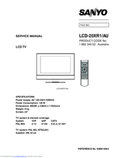 Sanyo LCD-20XR1/AU Service Manual