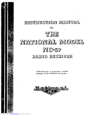 National NC-57 Instruction Manual