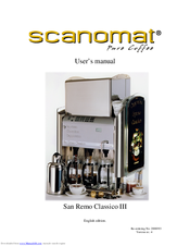 Scanomat San Remo Classico III User Manual