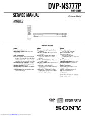Sony DVP-NS777P Service Manual